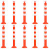 vidaXL Traffic Control Bollards 10 pcs with Chain 29.5 " PE