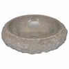 vidaXL Sink Gray Ø15.7"x4.7" Marble