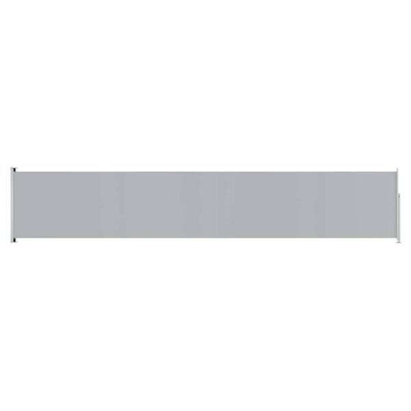vidaXL Side Awning Gray Polyester with PU coating, powder-coated steel
