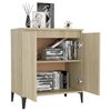 vidaXL Sideboard Sonoma Oak Engineered Wood, Metal Medium Sideboard