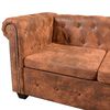 vidaXL Sofa Brown Faux Leather 5-Seater Durable Brown Sofa