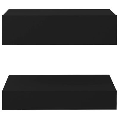 vidaXL Bedside Cabinet Black 23.6"x13.8" Engineered Wood