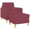 vidaXL Sofa Chair with Footstool Wine Red 23.6" Fabric