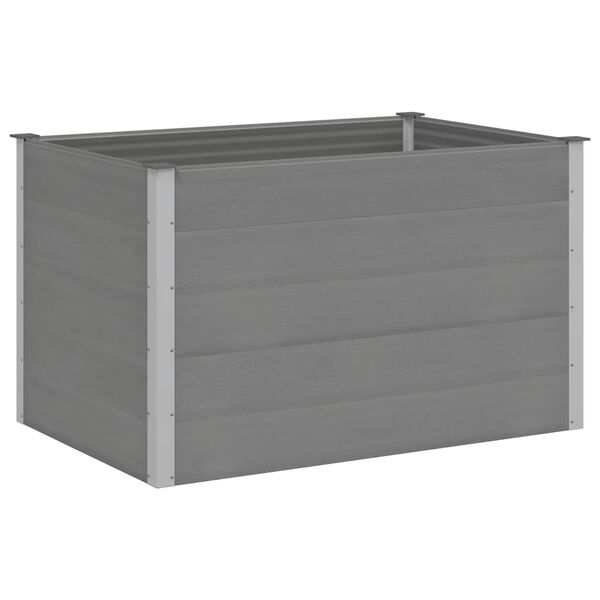 vidaXL Garden Raised Bed Grey Wood-plastic composite 59.1 x 39.4 x 35.8 in