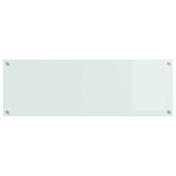 vidaXL Kitchen Backsplash White 120 x 40 x 0.6 cm Tempered Glass