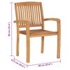 vidaXL Stacking Patio Chairs with Cushions 4 pcs Solid Teak Wood