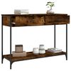 vidaXL Console Table Smoked oak Engineered wood, metal 39.4x13.6x29.5 in