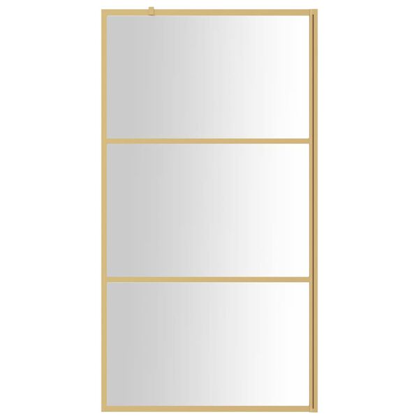 vidaXL Walk-in Shower Wall with Clear ESG Glass Gold 39.4"x76.8"
