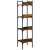 vidaXL Bookshelf Smoked Oak Engineered wood, powder-coated steel Medium