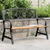 vidaXL Garden Bench Multicolour Wood, Steel, Cast Iron 47.2 in Durable