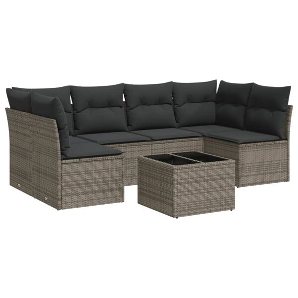 vidaXL Garden Sofa Set Grey
