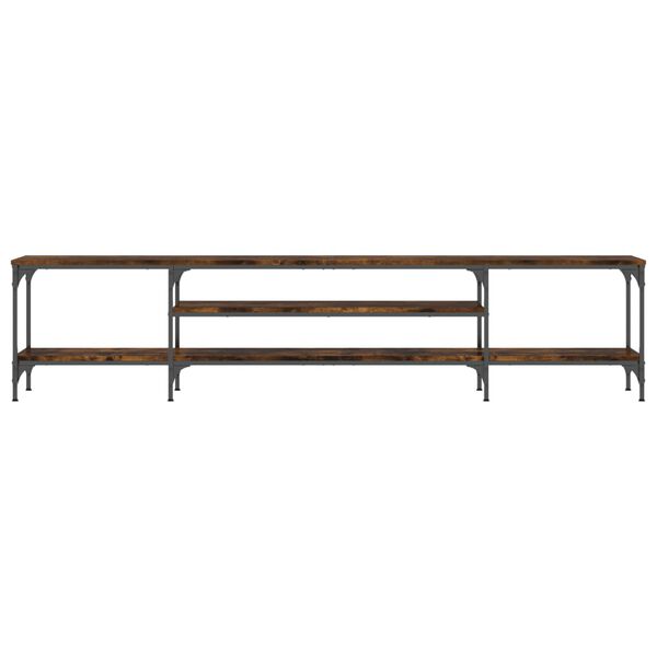 vidaXL TV Cabinet Smoked Oak Engineered Wood, Iron Extra Long