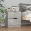 vidaXL Bedside Cabinet Set of 2 Concrete grey Engineered wood Standard