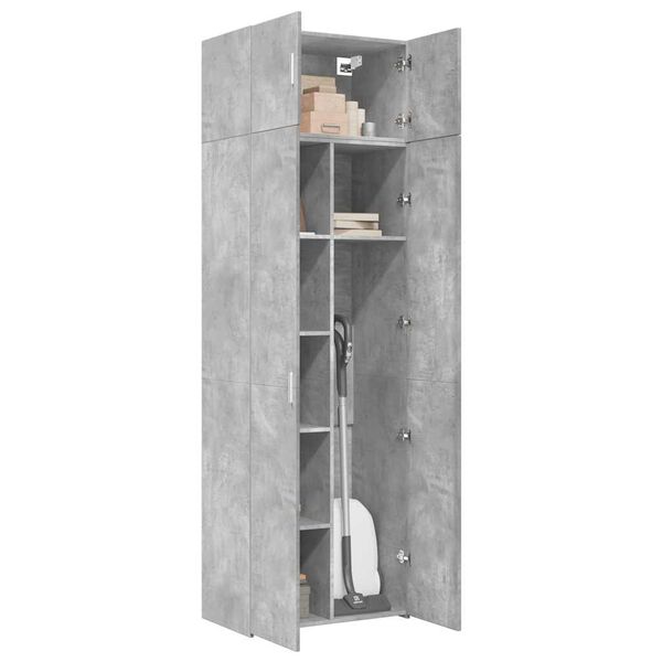 vidaXL Storage Cabinet Concrete grey Engineered wood Tall Modern