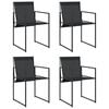 vidaXL Garden Chair Set of 4 Black Textilene fabric, Powder-Coated Steel