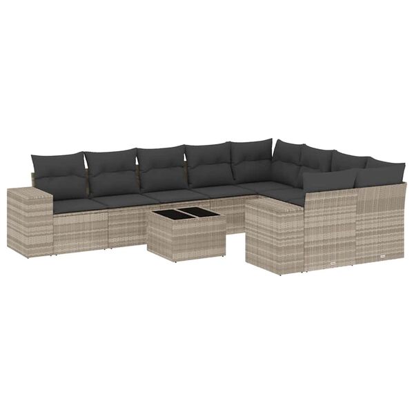 vidaXL Garden Sofa Set Light Grey, Dark Grey