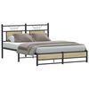 vidaXL Bed Frame Sonoma Oak Engineered wood and steel 54 x 75 in