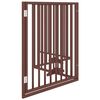 vidaXL Dog Gate Set of 4 Brown Poplar Wood 126 in total length