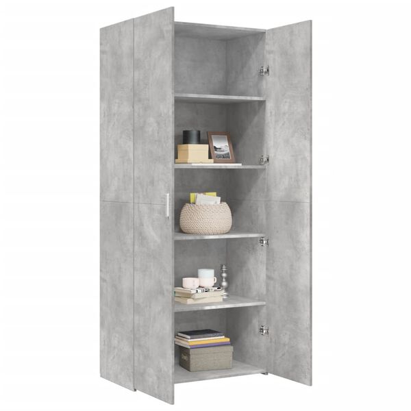 vidaXL Highboard Concrete Gray 31.5"x16.7"x72.8" Engineered Wood