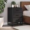 vidaXL Bedside Cabinet Black Engineered Wood 15.7 x 13.6 x 23.6 in