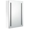 vidaXL Bathroom Cabinet Shining White MDF with melamine finish, glass