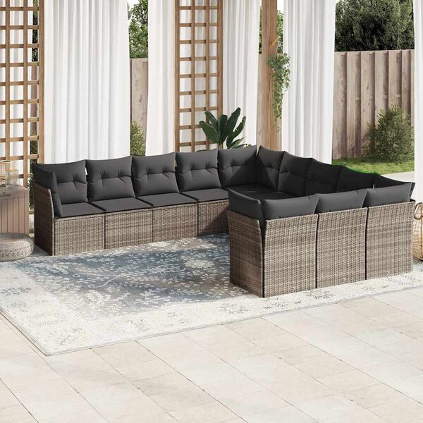 vidaXL Garden Sofa Set Light grey, Dark grey