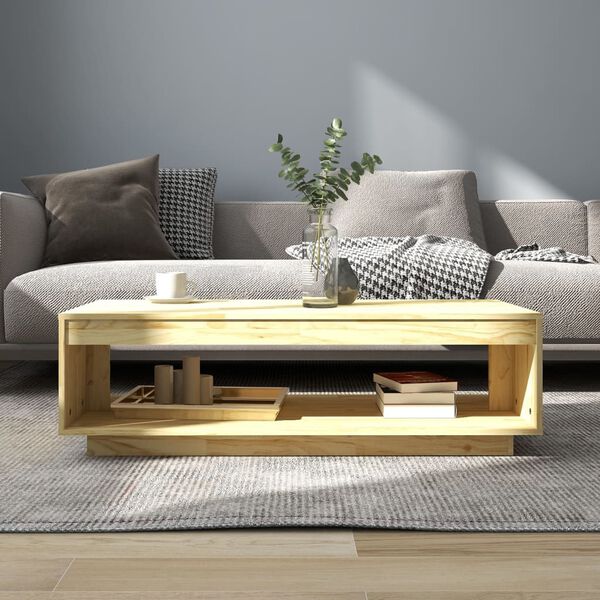 vidaXL Coffee Table Natural Pine Solid Pinewood Medium Coffee Table