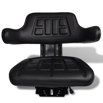 vidaXL Tractor Seat with Backrest Black