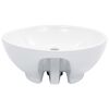 vidaXL Wash Basin with Overflow 18.3x7.1" Ceramic White