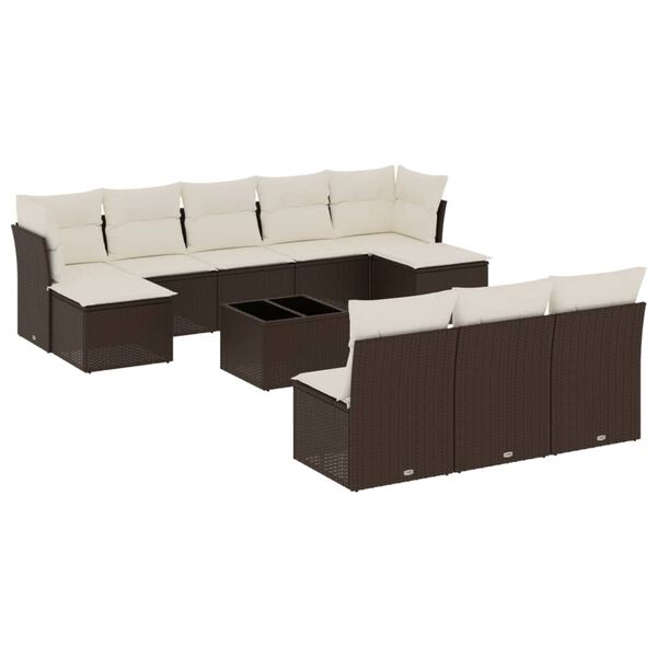 vidaXL Garden Sofa Set Brown