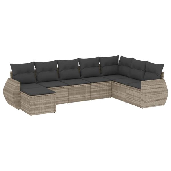 vidaXL Patio Sofa Set Light grey, dark grey