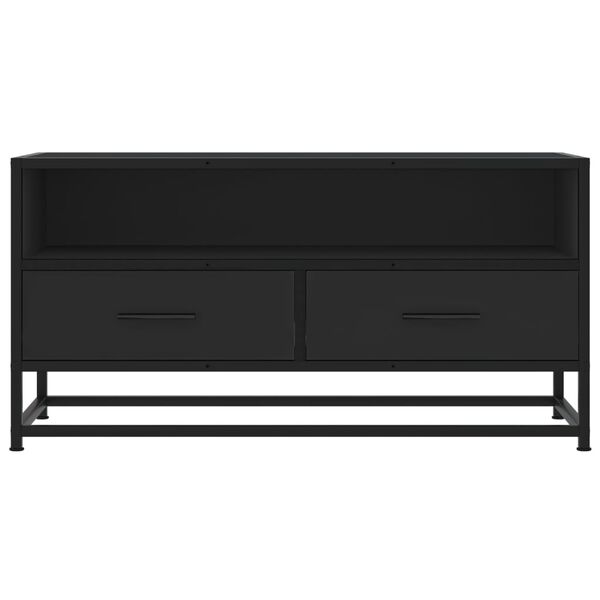 vidaXL TV Cabinet Black Engineered wood, metal 31.5 x 13.6 x 15.7 in