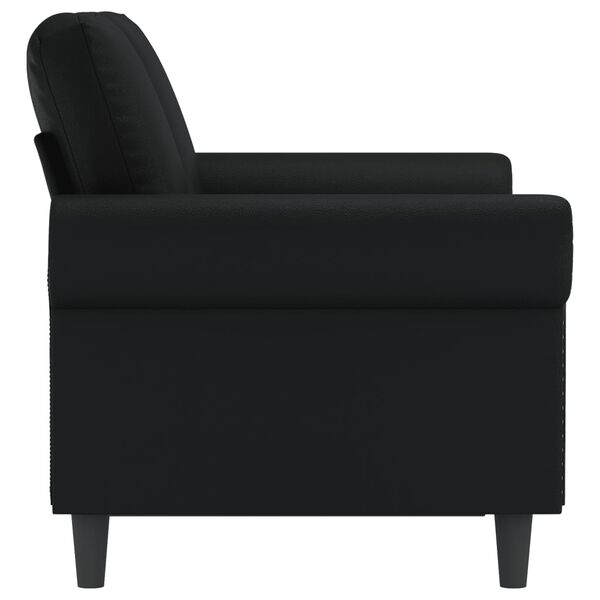 vidaXL 2-seater Sofa Black Faux leather, Metal, Foam 2-seater Durable