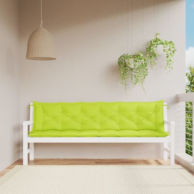 vidaXL Garden Bench Cushions 2pcs Bright Green 78.7"x19.7"x2.8" Oxford Fabric