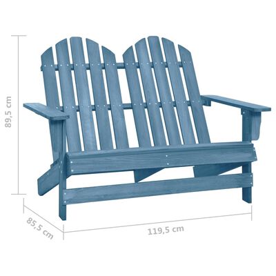 vidaXL 2-Seater Patio Adirondack Chair Solid Wood Fir Blue