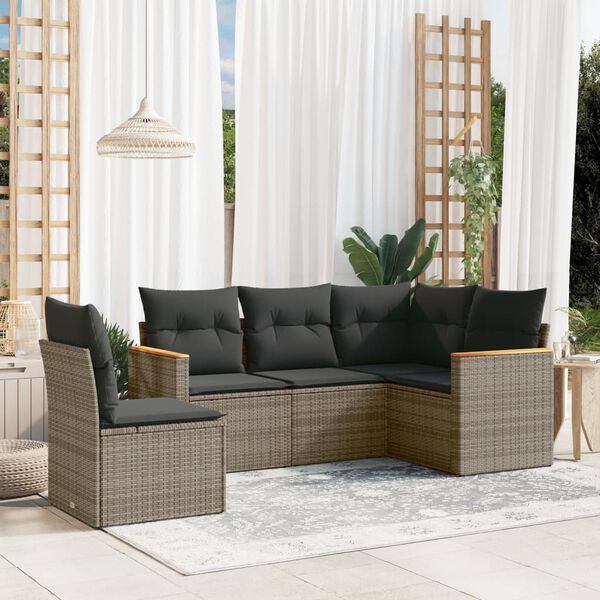 vidaXL Garden Sofa Set Grey
