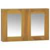 vidaXL Mirror Cabinet Natural Teak Solid Teak Wood and Glass Medium