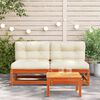 vidaXL Garden Sofa Set of 2 Wax brown, Cream