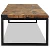vidaXL Coffee Table Black and Brown Teak Wood and Resin 43.3x23.6x15.7 in