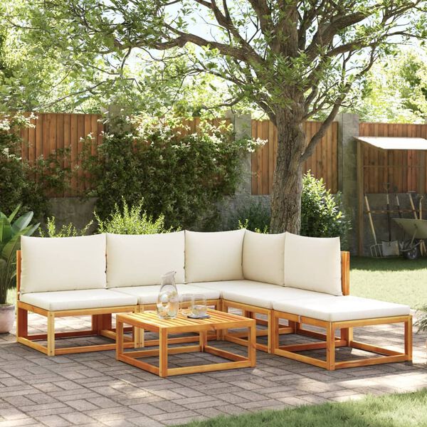vidaXL Garden Sofa Set Beige, Cream White