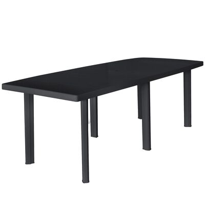 vidaXL Patio Table Anthracite 85"x35.4"x28.3" Plastic