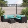 vidaXL Patio Lounge Set Black, Water blue