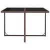 vidaXL 9 Piece Patio Dining Set with Cushions Poly Rattan Brown