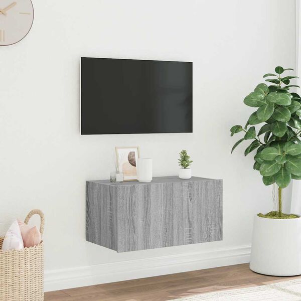 vidaXL TV Wall Cabinet Gray Sonoma Engineered Wood Standard