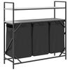 vidaXL Laundry Basket 3 Compartments with Shelves Grey Sonoma