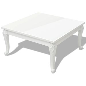vidaXL High Gloss Coffee Table High gloss white MDF and Plastic 31.5 in