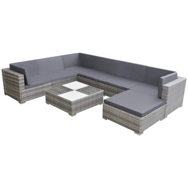 vidaXL Garden Furniture Set Grey