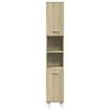vidaXL Bathroom Cabinet Sonoma Oak Engineered Wood Tall Bathroom Cabinet