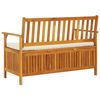 vidaXL Storage Bench Natural wood Solid acacia wood with a polyester cushion