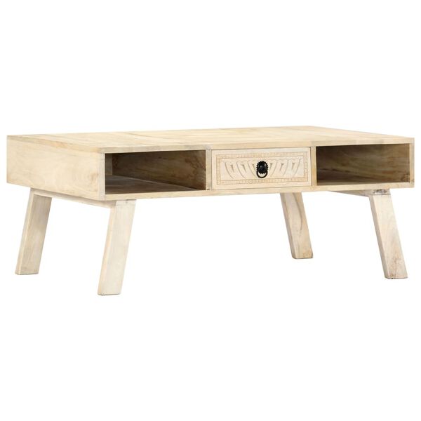 vidaXL Coffee Table Bleach White Solid mango wood Medium Coffee Table